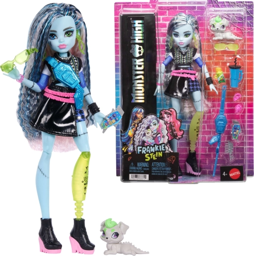 Monster High Frankie Stein bábika 26 cm s doplnkami a miláčikom