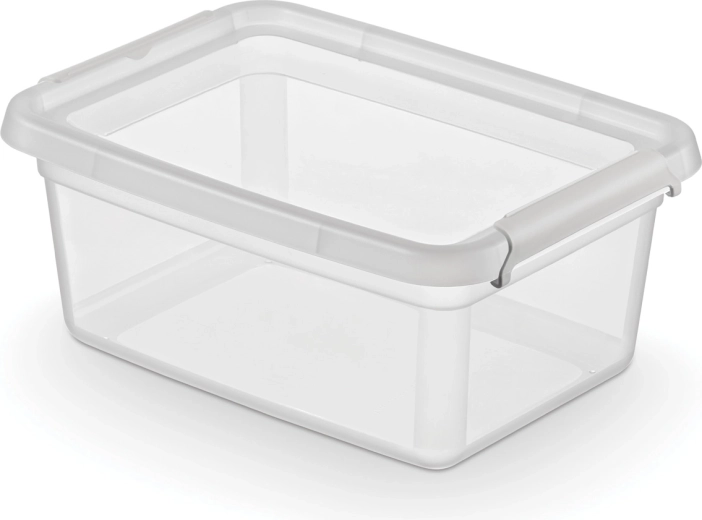 Basestore úložný box s vekom a klipsami 4,5 l