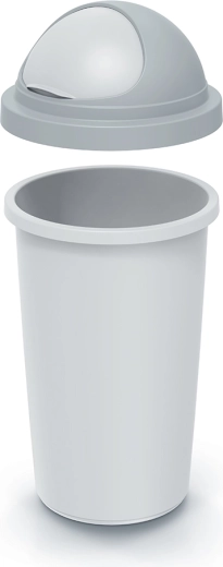 Plastový odpadkový kôš so sklopným vekom 30 l, sivý