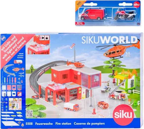 SIKU World požiarna stanica s hasičským autom