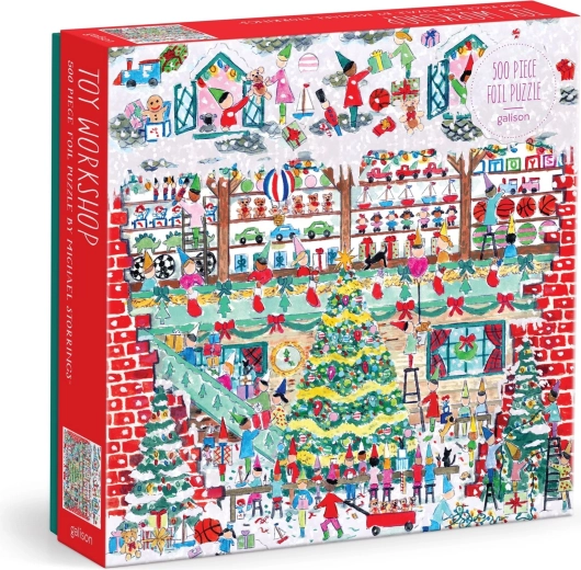 Fóliové puzzle Michael Storrings Vianočná dielňa hračiek 500 dielikov