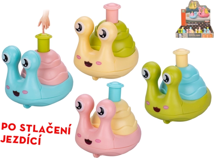 Slimák jazdiaci po stlačení 7 cm – zábavná hračka pre deti od 3 rokov
