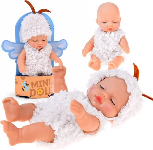Mini bábika bábätko ovečka 11 cm s pohyblivými končatinami