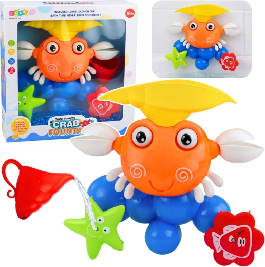 Kúpeľová hračka krab s fontánkou a prísavkami