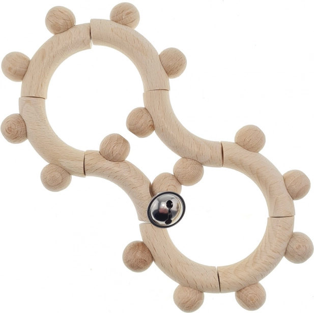 Drevené hrkálko s rolničkou