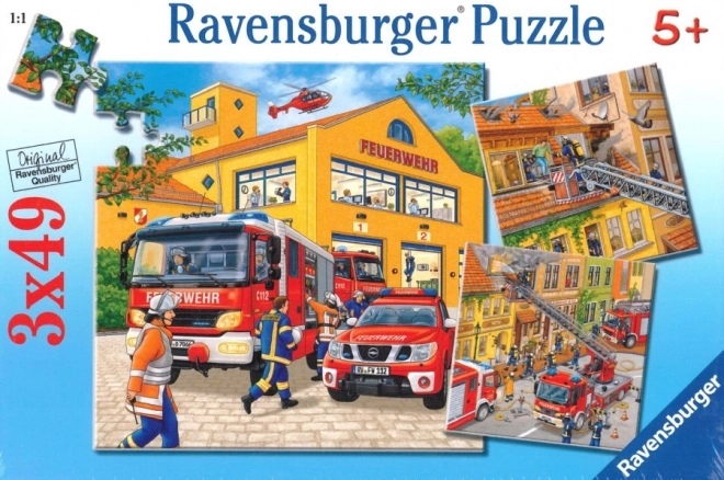 Ravensburger puzzle hasiči 3x49 dielikov