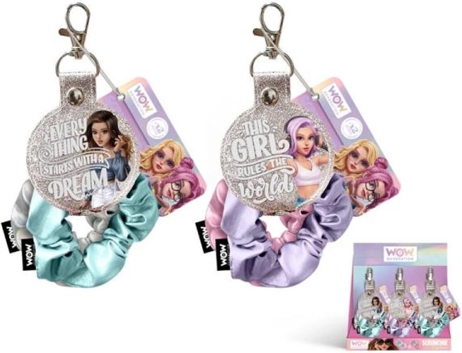 Gumičky do vlasov so scrunchie a príveskom WOW Generation