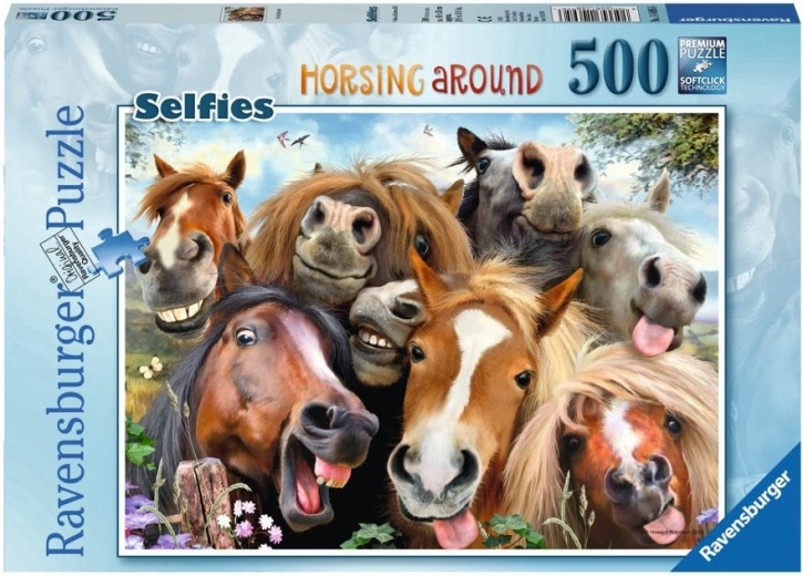 Ravensburger puzzle Konské selfie 500 dielikov