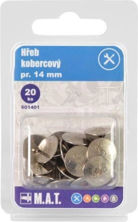 Kobercové klince 14 mm, 20 ks