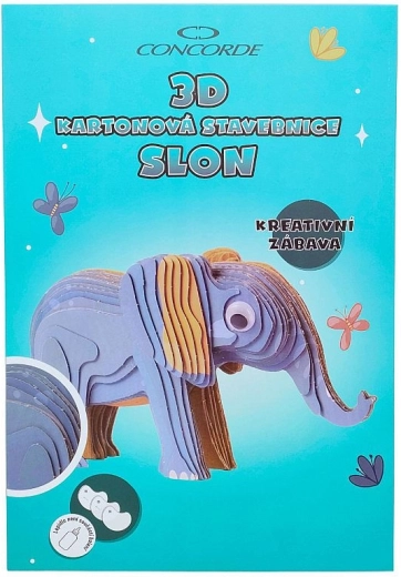 3D kartónová stavebnica slona