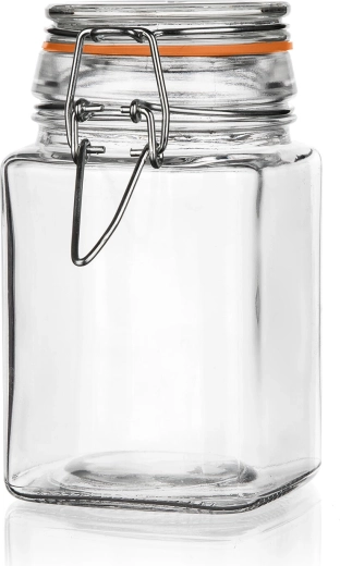 Sklenená hermetická dóza 260 ml hranatá s patentným uzáverom Lina