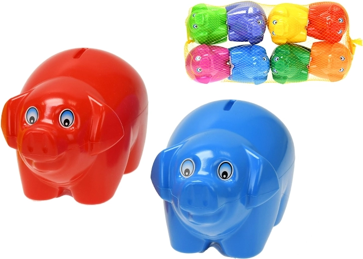 Pokladnička prasiatko 17 cm – plastová, 8 farieb