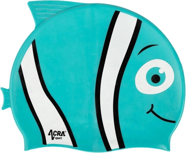 Acra detská silikónová plavecká čiapka Nemo tyrkysová - 1 kus