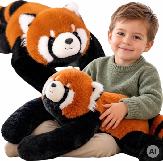 WOOPIE Záťažová senzorická plyšová panda červená 1,5 kg
