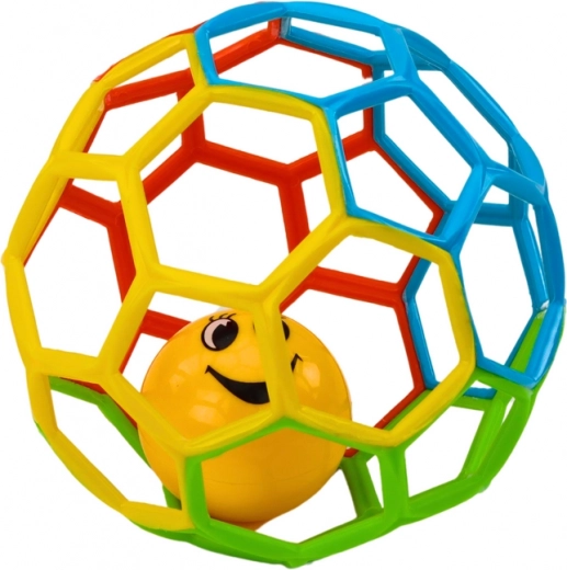 Gumená detská lopta s hrkálkou Zvonilka Farebná