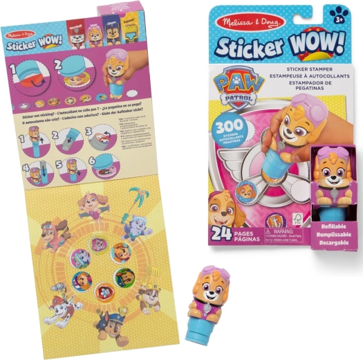Melissa & Doug Sticker Wow! Labková patrola Skye – samolepková pečiatka a knižka s úlohami