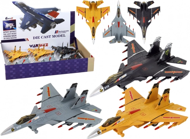 Model lietadla s trecím pohonom sivý čierny alebo žltý