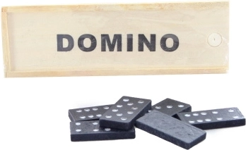 Drevené domino v škatuľke
