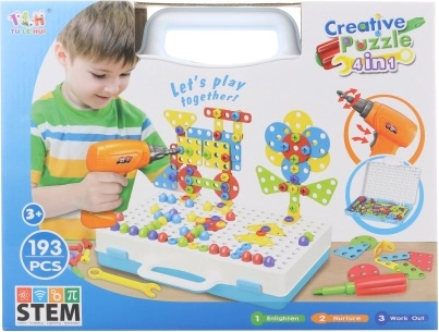 Skrutkovacia stavebnica s vŕtačkou – 193 dielov