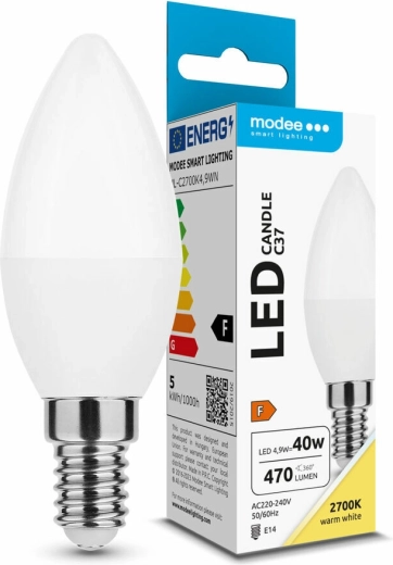 Modee LED sviečková žiarovka E14 4,9 W teplá biela