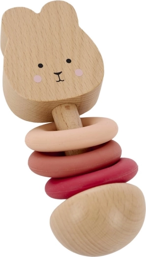 Jabadabado drevené hrkálka zajačik so silikónovými krúžkami