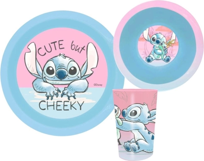 Plastová 3-dielna jedálenská súprava Lilo a Stitch