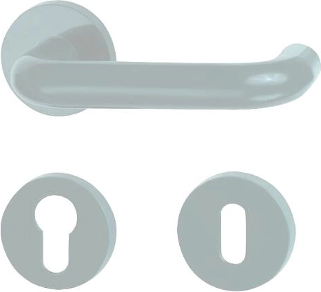 Interiérová dverová kľučka so štítmi, biela plastová