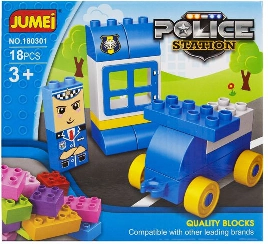 Jumei stavebnica policajná stanica 18 dielikov (3+) 20 × 19 cm - 1 kus