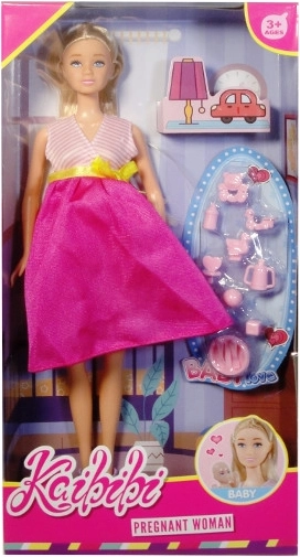 Tehotná bábika s novorodencom a doplnkami