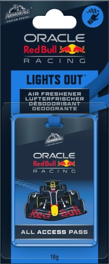 Závesná vôňa do auta Armor All Oracle Red Bull Lights Out – All Access Pass so šnúrkou