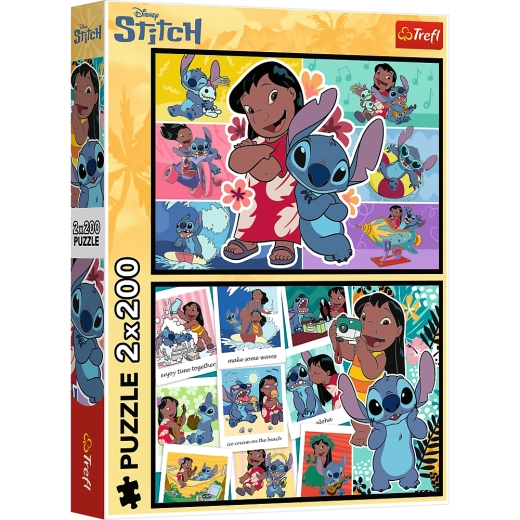 Puzzle 2x200 Veselý život Stitche - Disney Lilo a Stitch