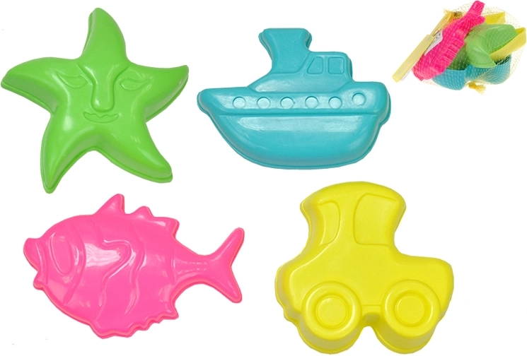 Sada plastových formičiek na piesok (4 ks)