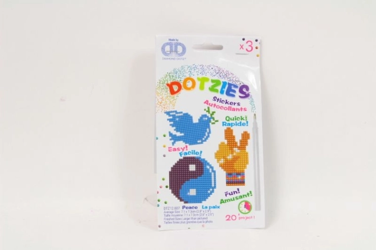 Diamond Dotz Peace – sada 3 samolepiek na diamantové tvorenie