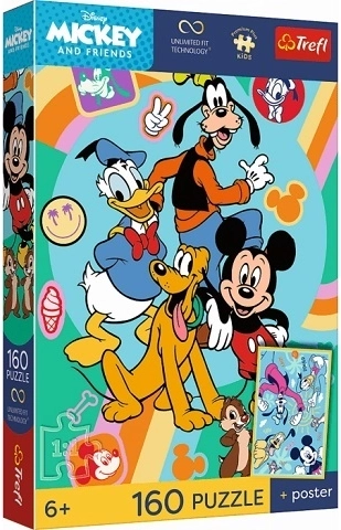 Trefl Premium Plus Kids puzzle Mickey Mouse – Myšacia hodina 160 dielikov