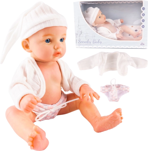 Látková bábika bábätko v čiapočke Jagoda 32 cm