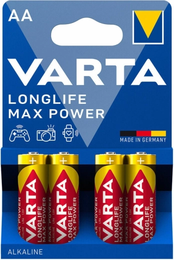 Varta Longlife Max Power alkalické batérie AA, 4 ks