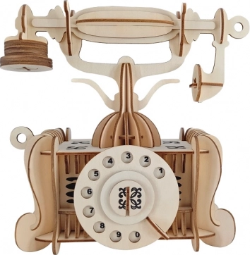 Drevené 3D puzzle starý telefón