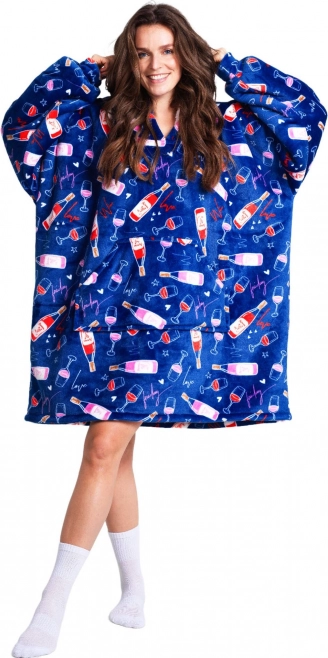 Cozy Noxxiez hrejivá televízna mikinová deka s kapucňou – vínová