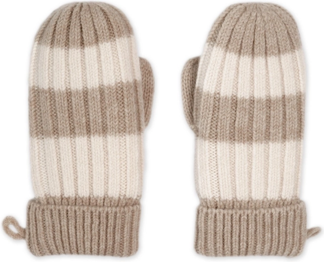 Detské rukavice Lodger Stripe Merino béžové, veľ. 1–2 roky - 1 kus
