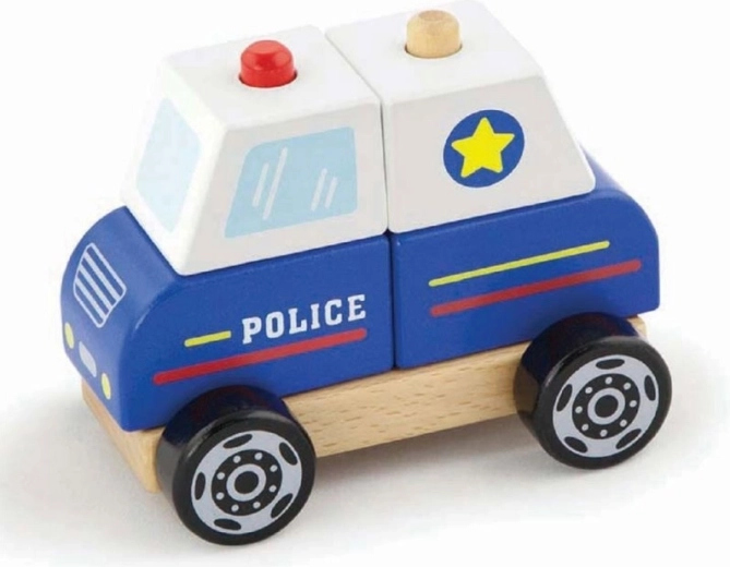 Viga drevená skladačka policajné auto