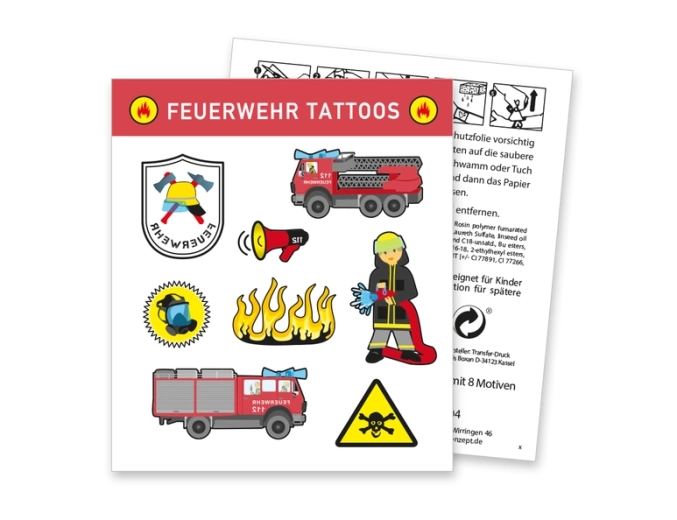 Tattoo hárok Hasiči - 1 kus