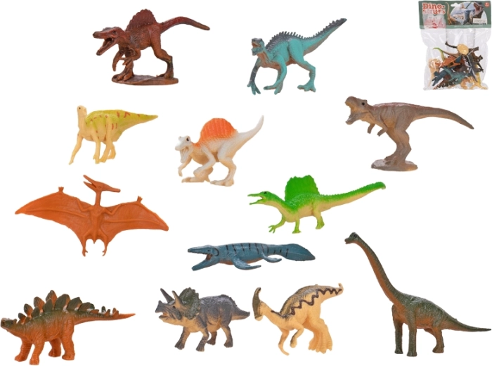 Sada dinosauřích figurek 12 ks (6,5–10 cm) v sáčku