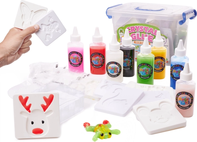 Kryštálové 3D gélové lepidlo – kreatívna sada vo vedierku, 26 dielov
