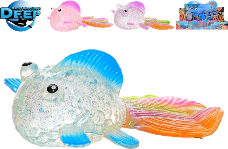 Stretchová antistresová rybička 6 cm – zlatá