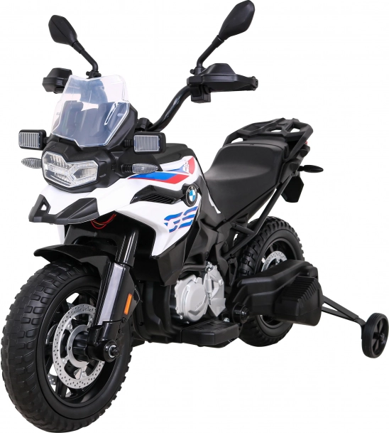 Detská elektrická motorka BMW F850 GS s pomocnými kolieskami, LED a audio