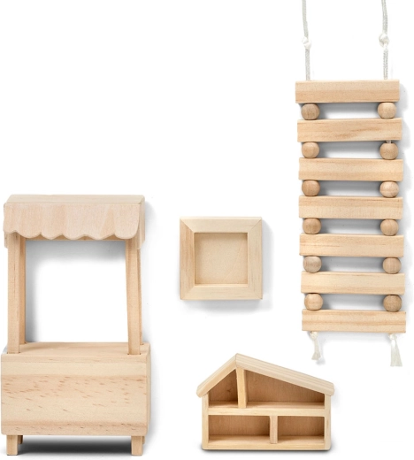 Lundby kreatívna sada drevených doplnkov do domčeka pre bábiky (DIY)
