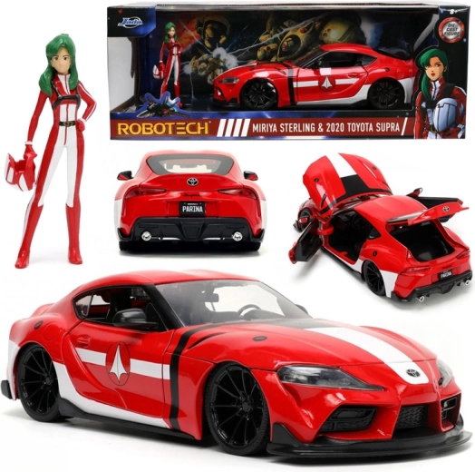 Kovový model ROBOTECH: Miriya Sterling & Toyota Supra 2020 1:24 s figúrkou