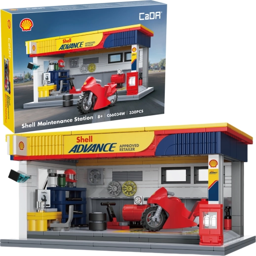 CaDA Shell servisná stanica – stavebnica 330 dielikov