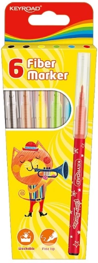Prateľné popisovače Keyroad, sada 6 farieb