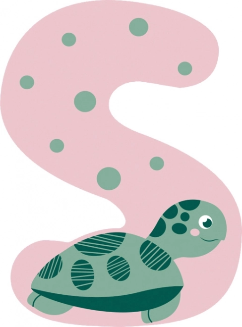 malé drevené písmeno S so želvou